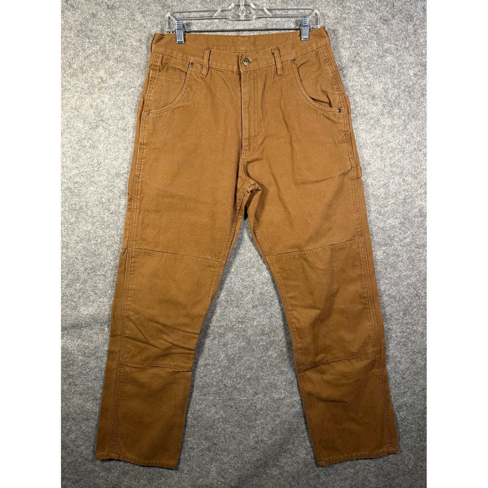 Key Industries Mens Double Front Logger‎ Pants Brown Cotton Duck Canvas 33x32